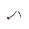 18 Gauge Nostril Screw with Pressed Gem