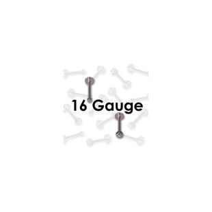 Labret 16 Gauge Clear Pressed Gem Internally Threaded