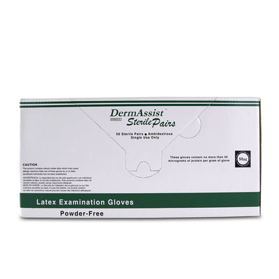 DermAssist Sterile Latex Gloves - Powder Free