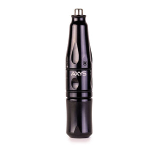 The 5 stroke Axys Valkyr tattoo machine in the color black.