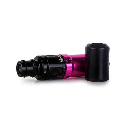 A pink Axys Valhalla Pen Machine on a table. 