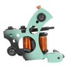 A green coil tattoo machine. The Blood Money Irons "Color Packer Shader" by Rich Helton.