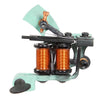 Coil side of the teal Blood Money Irons "Sharpie Liner" coil tattoo machine By Rich Helton, available at Kingpin.  